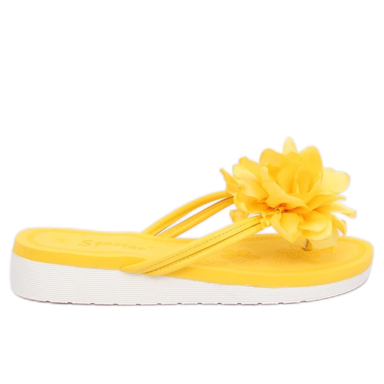 Chanclas amarillas con flor CK103 Amarillo