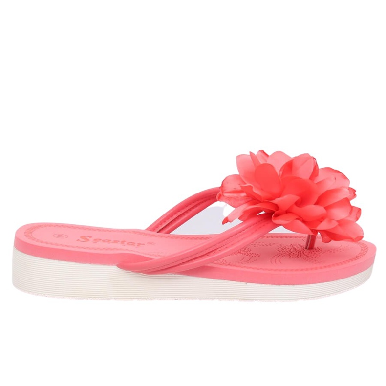Chanclas con flor rosa CK103 Coral rosado