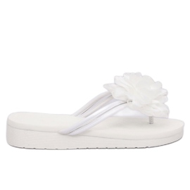 Chanclas blancas con flor CK103 Blanco
