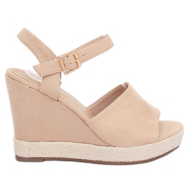 Sandalias beige con cuña FD-5M14 Beige