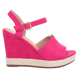 Sandalias de cuña rosa FD-5M14 Fucsia