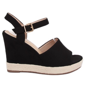 Negro Sandalias con cuña negro FD-5M14 Negro