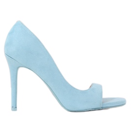 Zapatos de salón con dedo abierto azul G70270 Azul