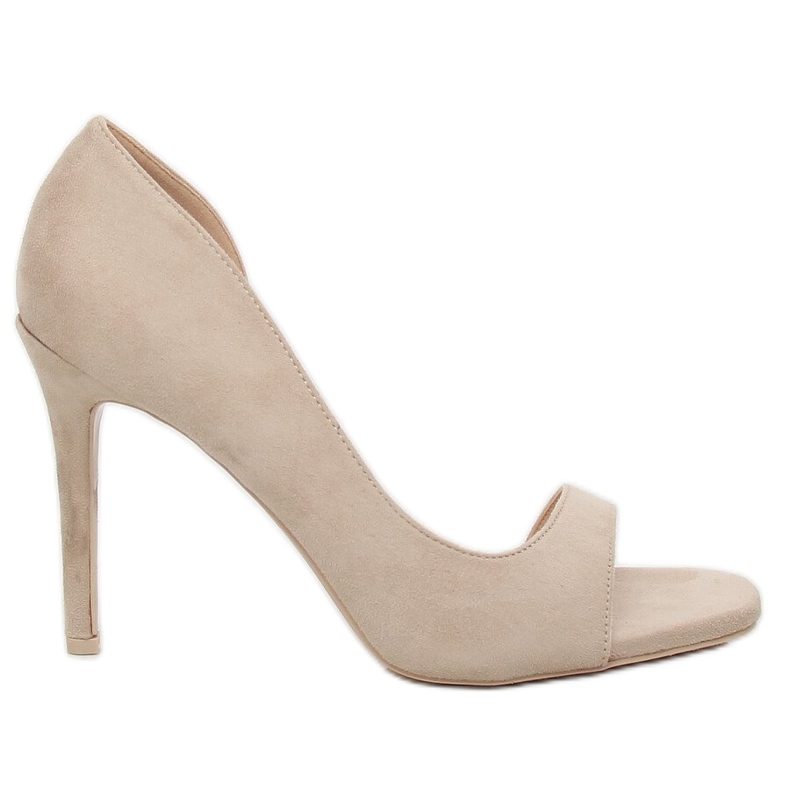 Zapatos de salón con dedo abierto beige G70270 Beige