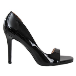 Zapatos de salón negros con punta abierta G70273 Negro Zapatos de salón negros con punta abierta G70273 Negro