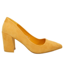 Salón con tacones anchos amarillo LE060P Amarillo