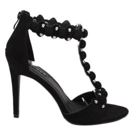 Sandalias negras de tacón alto GH-5A5733 Negro