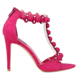 Sandalias fucsia de tacón alto GH-5A5733 Fucsia rosado