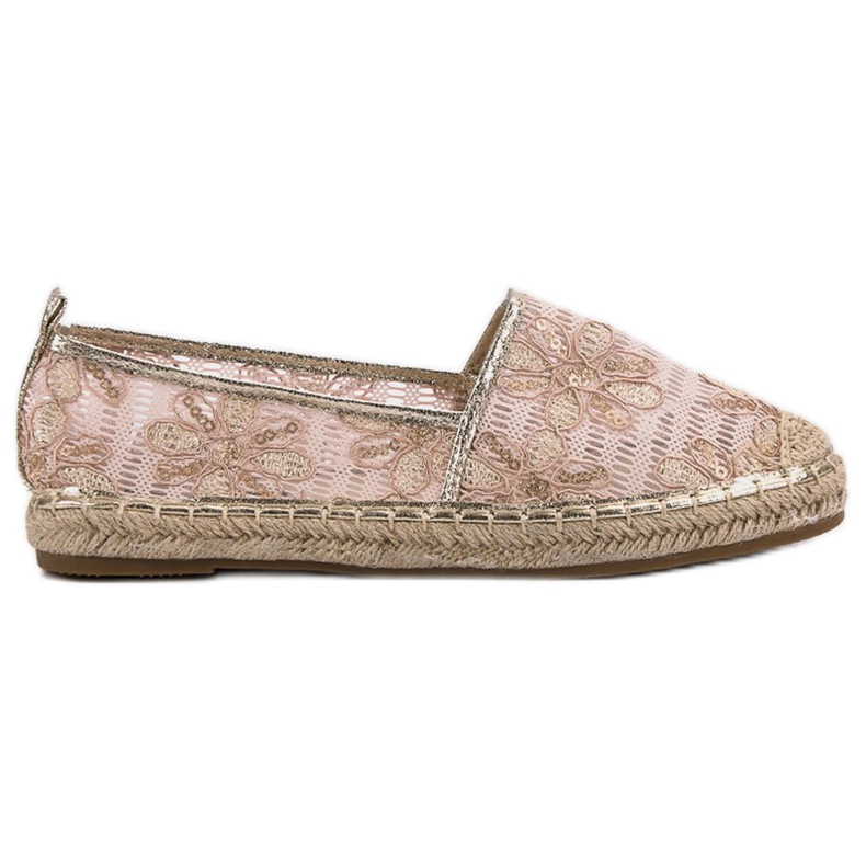 Lucky Shoes Alpargatas De Encaje Con Flores rosado