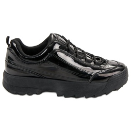 Zapatillas de charol negras negro