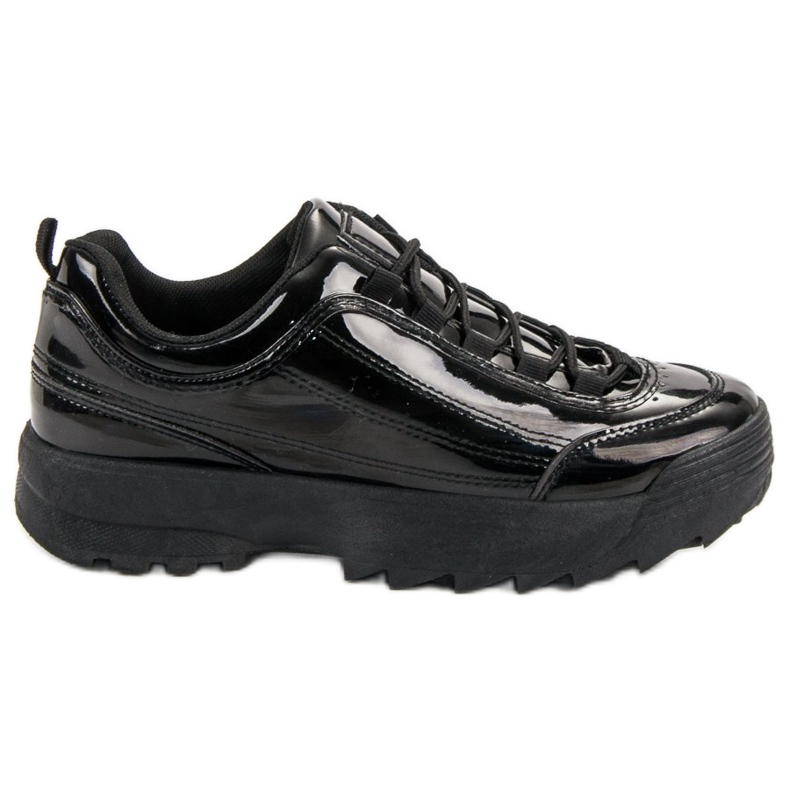 Zapatillas de charol negras negro