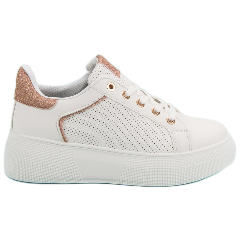 Zapatos deportivos con purpurina blanco