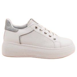 Zapatos deportivos con purpurina blanco