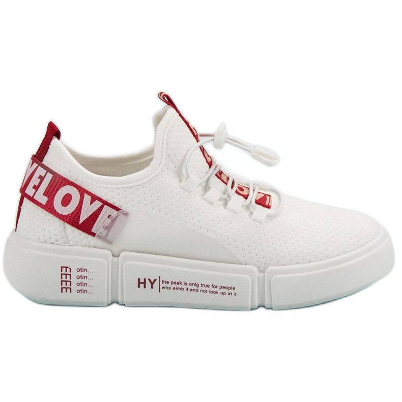 Zapatos deportivos con amor de puño blanco
