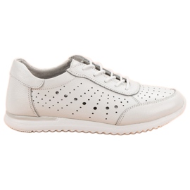 Kylie Zapatos de cuero blanco