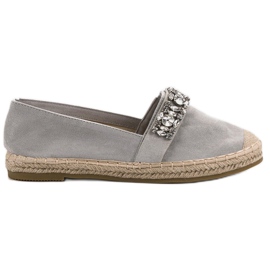 Bestelle Alpargatas de Ante con Cristales gris