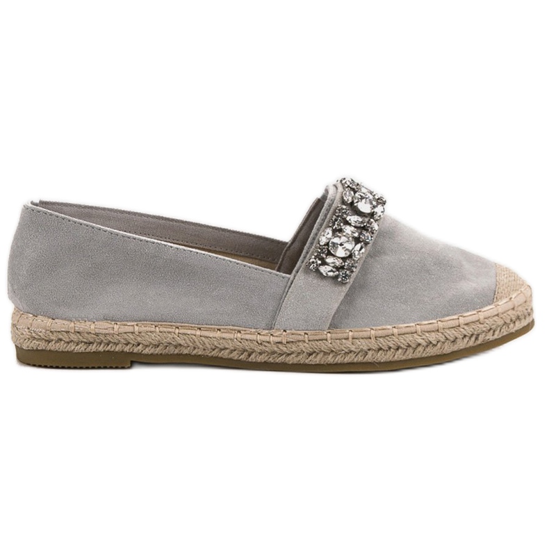 Bestelle Alpargatas de Ante con Cristales gris