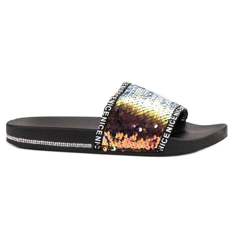 Seastar Pantuflas de lentejuelas multicolor amarillo Seastar Pantuflas de lentejuelas multicolor amarillo