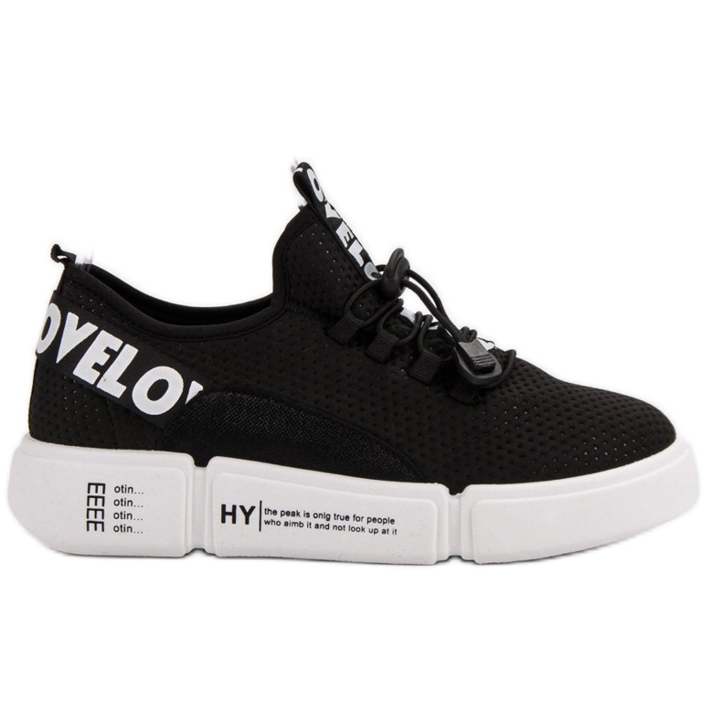 Zapatos deportivos con amor de puño negro