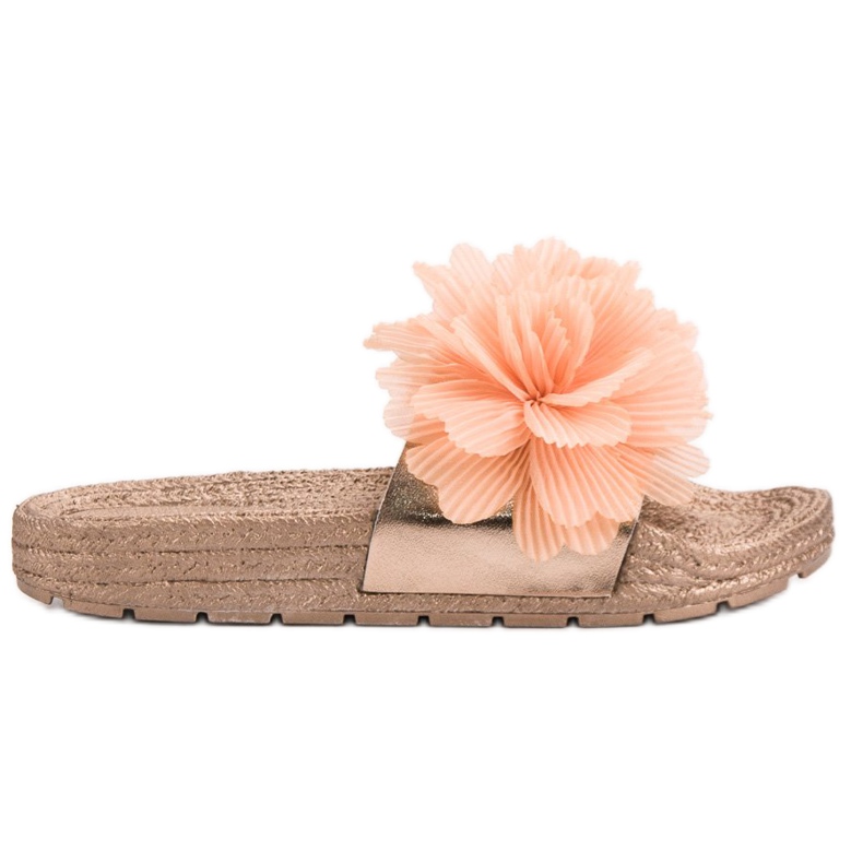 Seastar Pantuflas Naranja Con Flores amarillo Seastar Pantuflas Naranja Con Flores amarillo