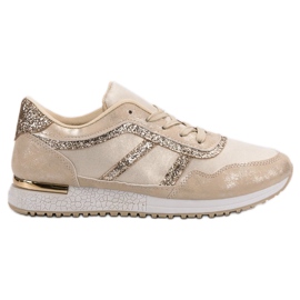 Zapatos deportivos con purpurina amarillo