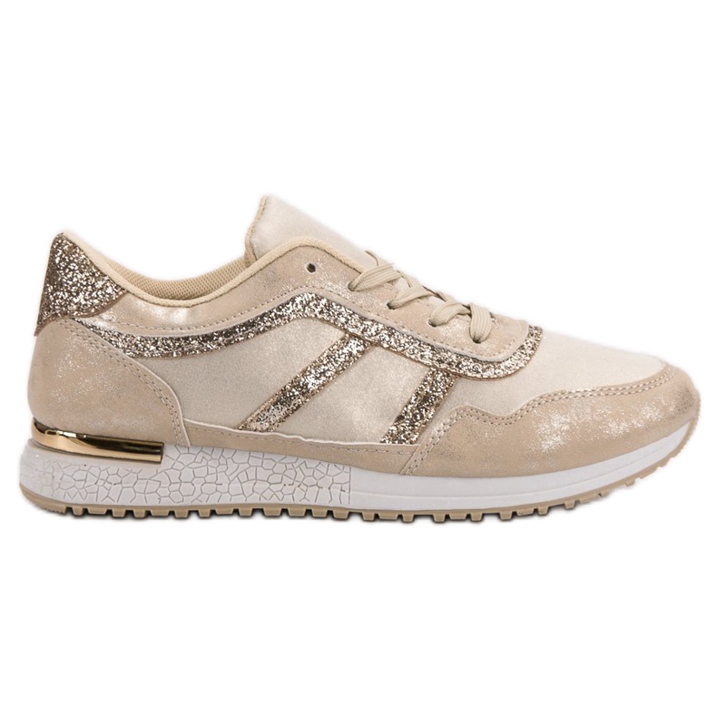 Zapatos deportivos con purpurina amarillo