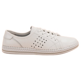 Kylie Zapatos de piel con cordones blanco