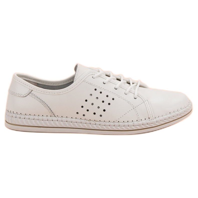 Kylie Zapatos de piel con cordones blanco