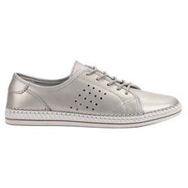 Kylie Zapatos de piel con cordones gris
