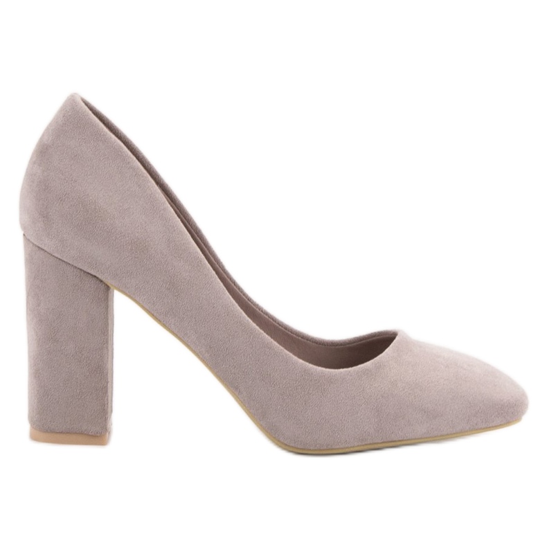 Small Swan Zapatos de tacón de gamuza clásicos gris