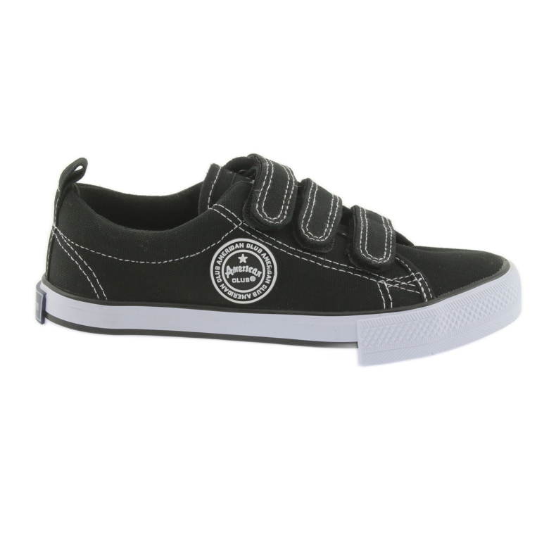 Zapatillas con velcro American Club negras blanco negro