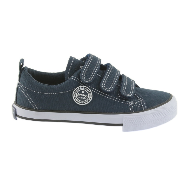 Zapatillas American Club con velcro azul marino blanco