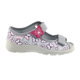 Befado sandalias infantiles mariposas 969X135 púrpura gris rosa