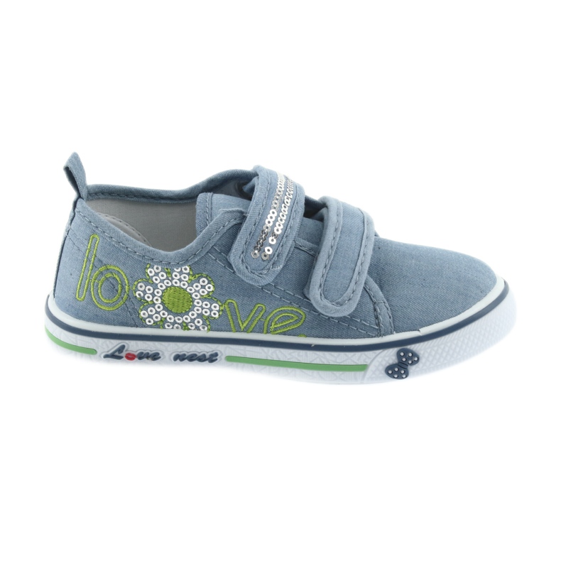 Blue jeans love Atletico sneakers, inserto de piel azul