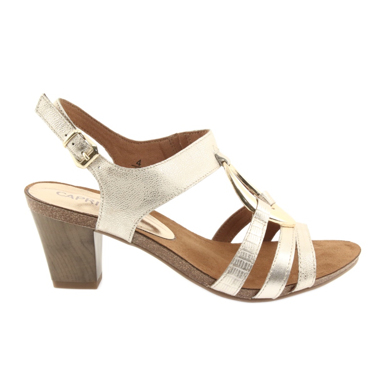 Sandalias de mujer Caprice con adorno 28308 golden oval dorado
