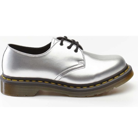 Dr. Martens 1461 Vegan Chrome Silver Chrome Paint Metallic gris