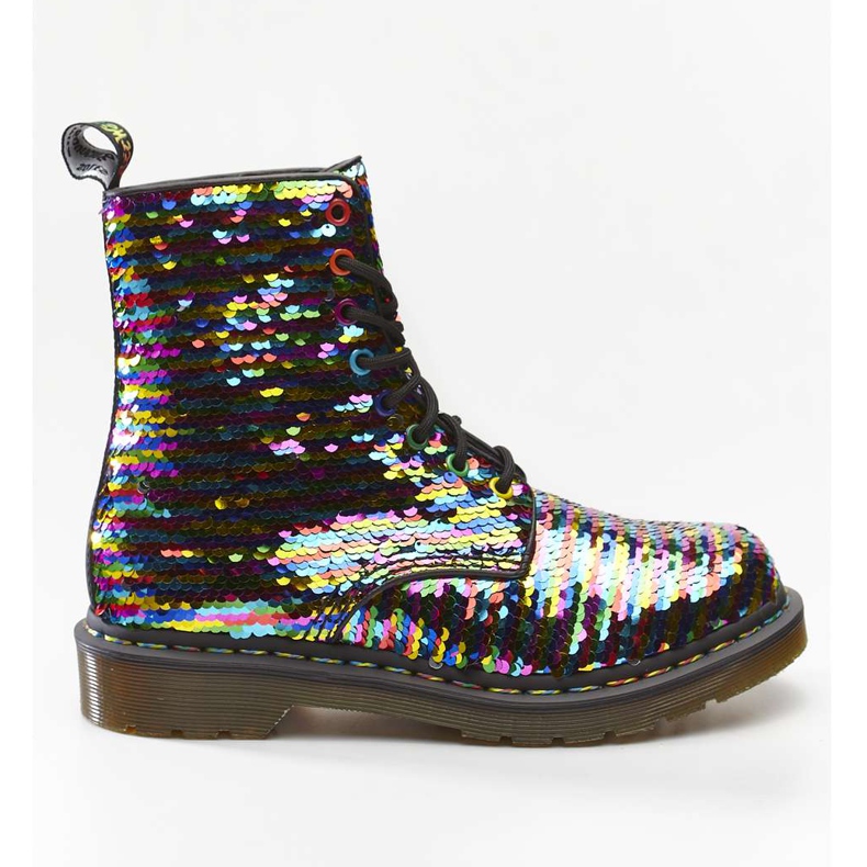 Dr. Martens 1460 Pascal Lentejuelas Rainbow Multi Plata negro