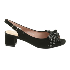 Sandalias con lazo Filippo 788 negro / lunares blanco
