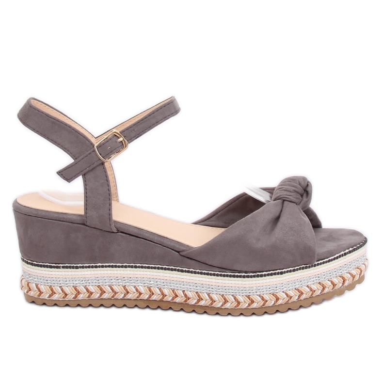 Sandalias grises con cuña B126 Gris