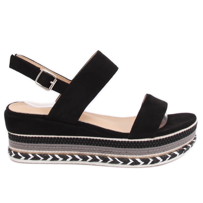 Sandalias de suela alta negro 9073 Negro