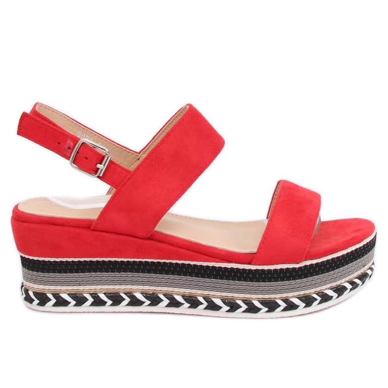 Sandalias de suela alta rojo 9073 Rojo