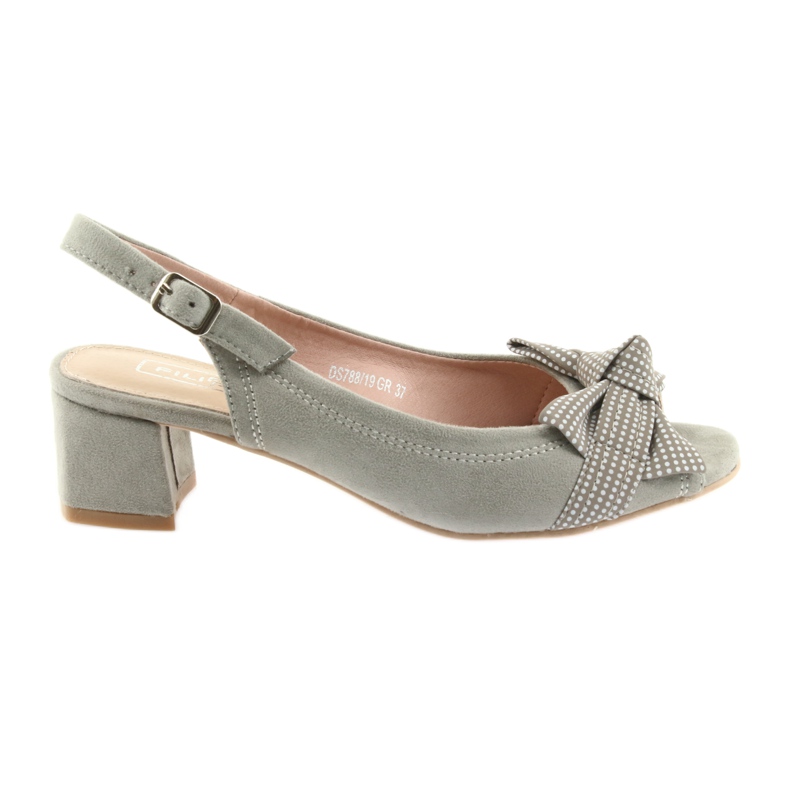 Sandalias lazo Filippo 788 gris / lunares