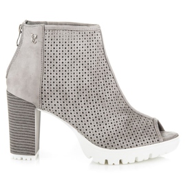 Vices Botas de punta abierta caladas gris Vices Botas de punta abierta caladas gris