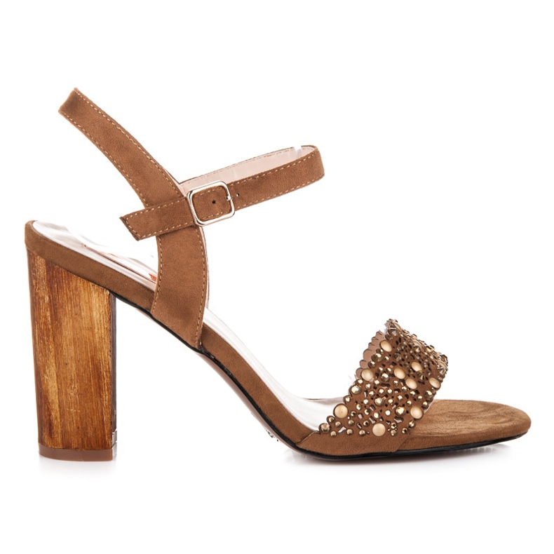 Beauty Girl'S Sandalias caladas en tacones altos marrón
