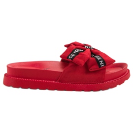 Seastar Pantuflas de gamuza para mujer rojo