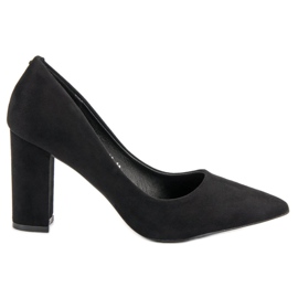 Kayla Zapatos de tacón de ante en un pilar negro Kayla Zapatos de tacón de ante en un pilar negro
