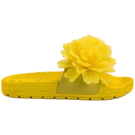 Seastar Pantuflas Amarillas Con Flores amarillo