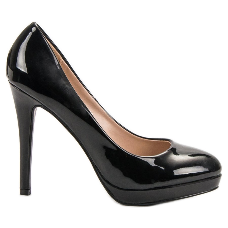 Small Swan Pasadores barnizados en la plataforma negro Small Swan Pasadores barnizados en la plataforma negro