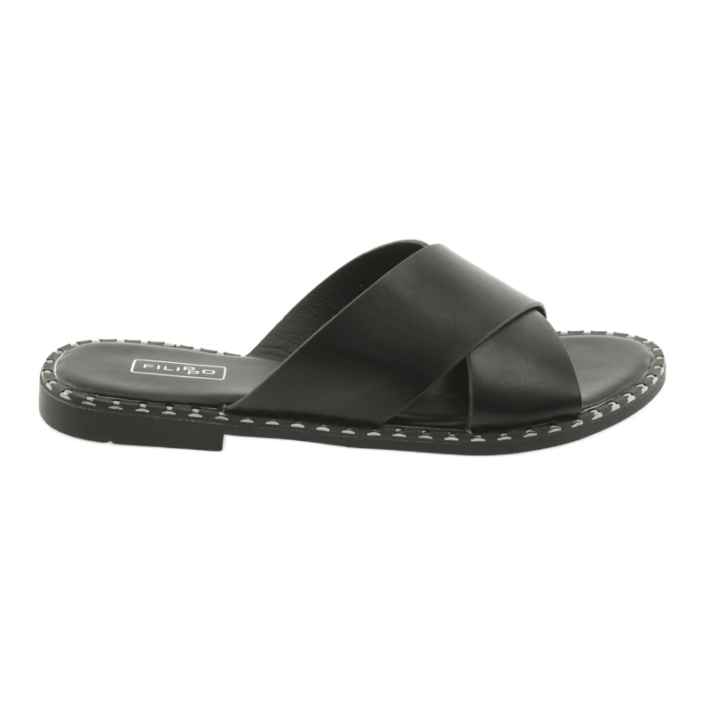 Filippo Pantuflas negras con tachuelas negro
