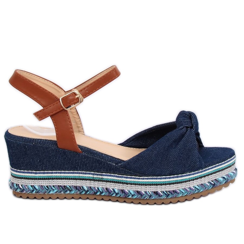 Sandalias con cuña azul marino B165 Navy